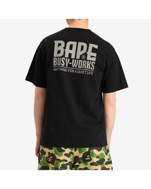 A Bathing Ape Black Reflector Industrial Logo Tee for men