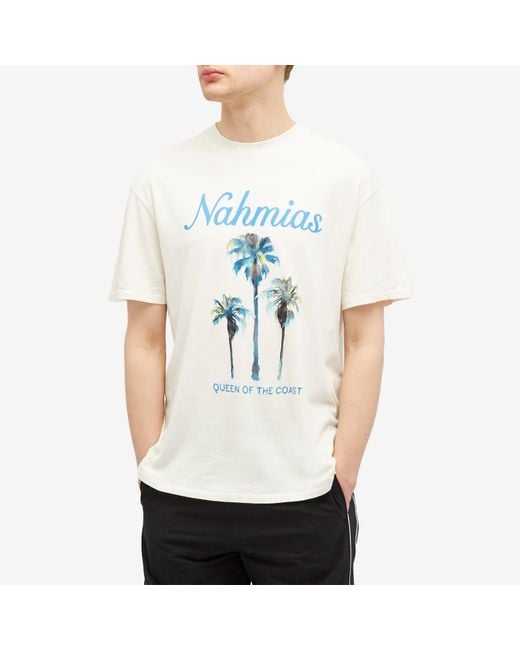 NAHMIAS Blue Palm Tree Coast T-Shirt for men
