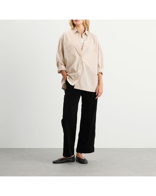 NOTHING WRITTEN Natural Toro Oversized Stripe Shirt