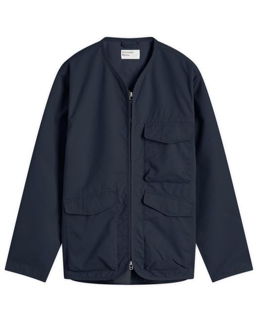Universal Works Blue Brushed Polytech Parachute Liner Jacket for men