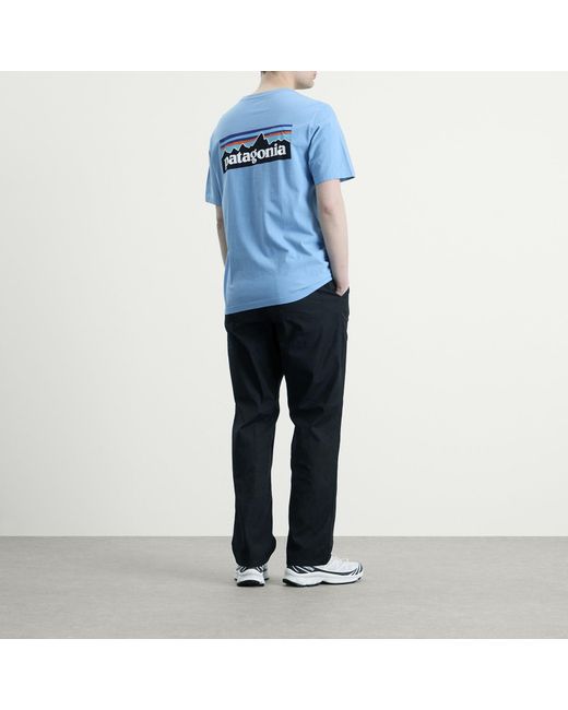 Patagonia Blue P-6 Logo T-Shirt for men