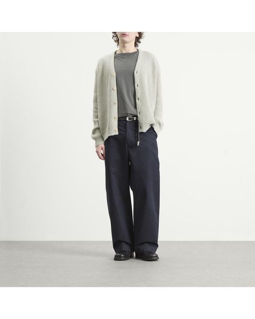 AURALEE Cashmere Silk Melange Knit Cardigan in Green for Men