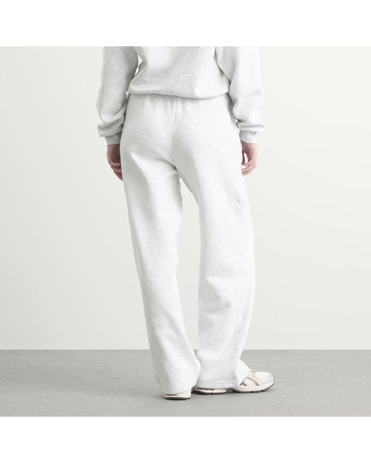 Skims White Cotton Fleece Classic Straight Leg Pant