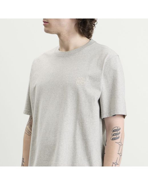 NN07 Gray Jett Embroidered T-Shirt for men