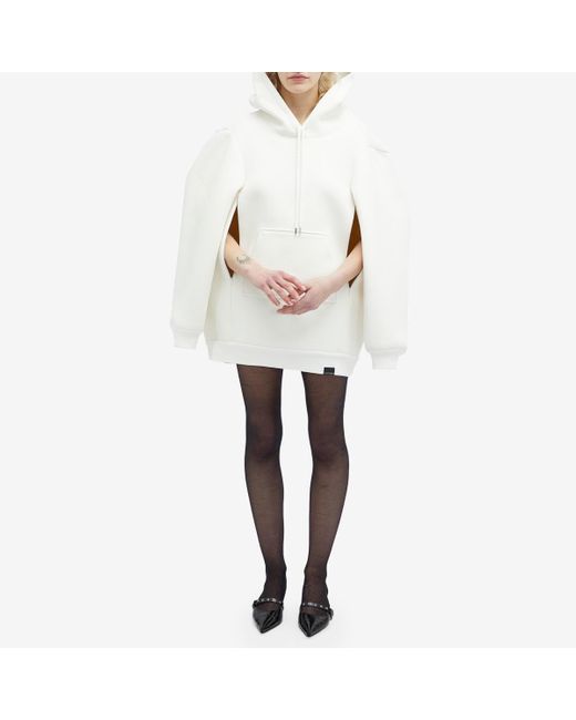 Courreges White Cocoon Stonewashed Hooded Mini Dress Heritage