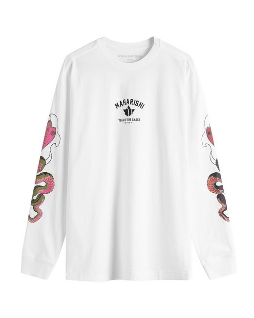 Maharishi White Year Of The Snake Duality Long Sleeve T-Shirt for men