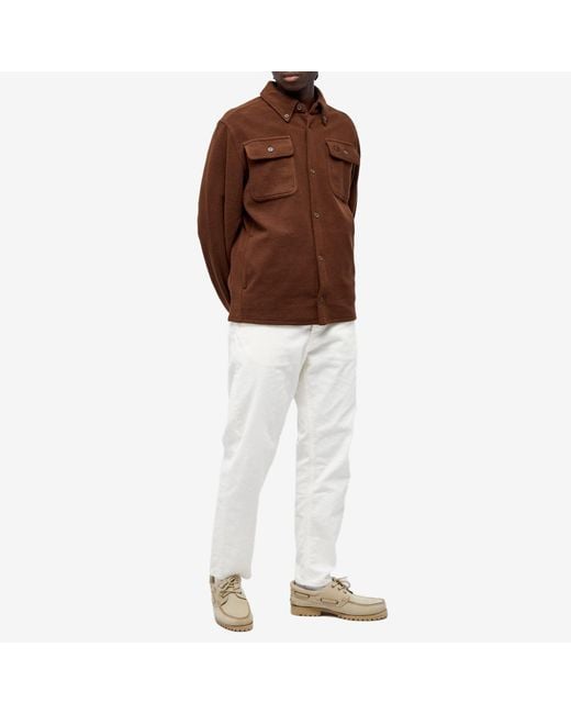 Fred Perry Brown Fleece Overshirt for men