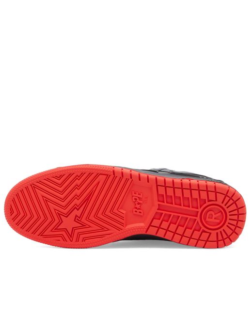 A Bathing Ape Red Sk8 Sta Sneaker for men