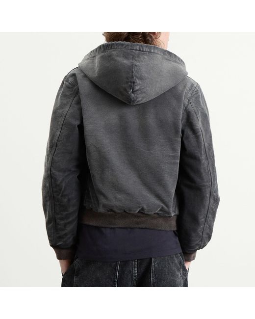 Auralee Black Padded Hooded Jacket for men