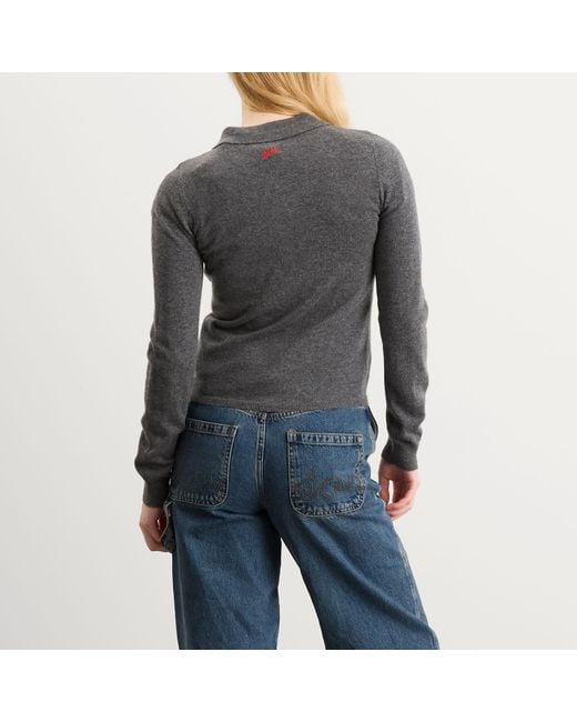 Damson Madder Gray Voula Fine Gauge Cardigan