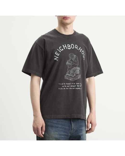 Neighborhood Black Ss-11 Pigment Dyed T-Shirt for men