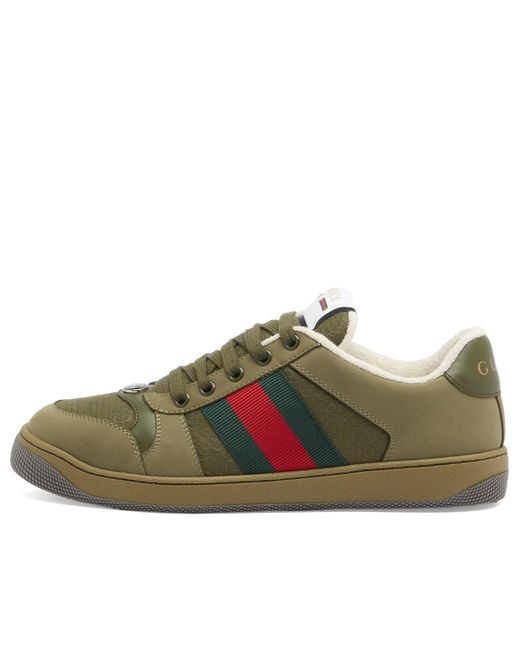 Gucci Green Screener Cotton Ripstop Sneaker for men