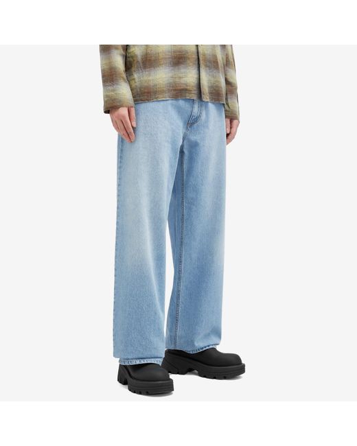 1017 ALYX 9SM Blue Wide Leg Buckle Jeans for men