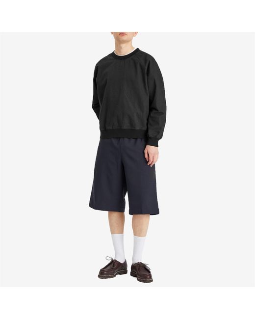 MHL by Margaret Howell Black Woven Crew Sweatshirt for men