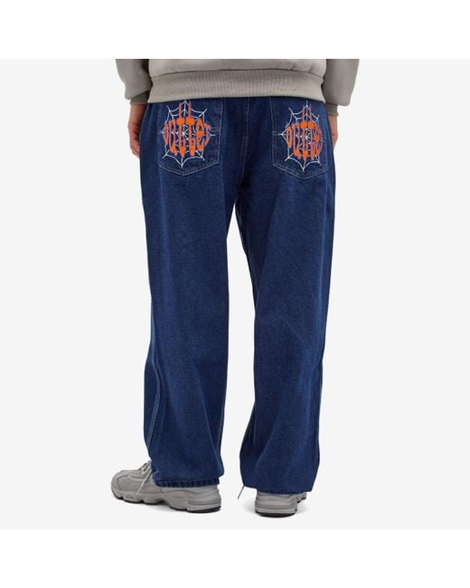 Butter Goods Blue Spider Baggy Denim Jeans for men