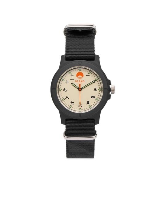 BEAMS Japan Black Kanji Number Wrist Watch