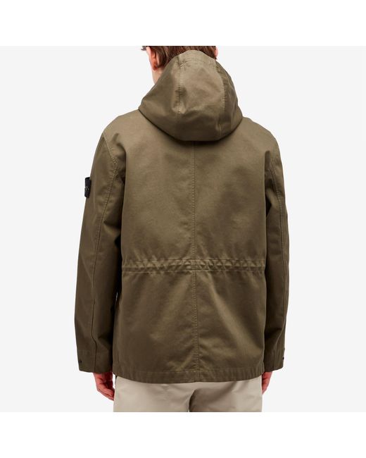 Stone Island Green Raso Gommato 3L Field Jacket for men