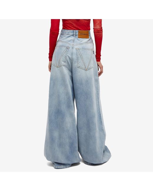 Vetements Embroidered Logo baggy Jeans in Blue | Lyst 