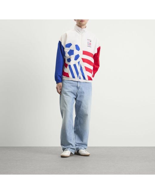 Adidas Red Graphic Woven Track Top for men