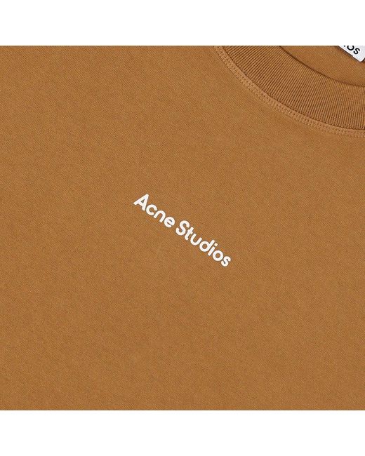 Acne Brown Extorr Stamp Logo T-Shirt for men