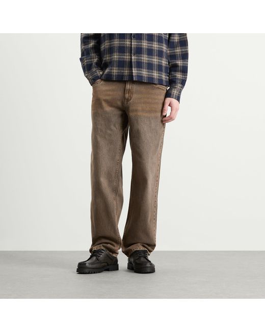 Dime Brown Relaxed Denim Pants for men