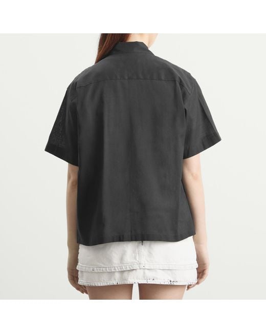 Toga Black Toga Plain Weave Metal Short Sleeve Shirt