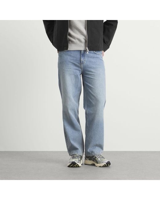 Wax London Blue Vintage Denim Loose Fit Jeans for men