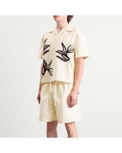 MKI Miyuki-Zoku Natural Washed Ink Flower Vacation Shirt for men
