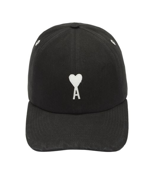 AMI Black Ami De Coeur Felt Cap for men