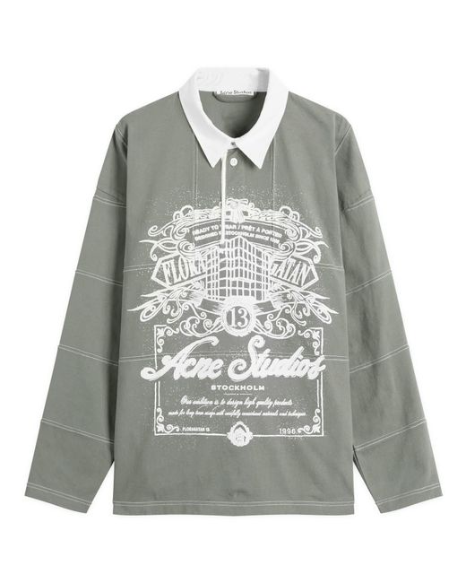 Acne Gray Erber U Venice Logo Rugby Shirt for men