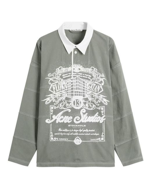 Acne Gray Erber U Venice Logo Rugby Shirt for men