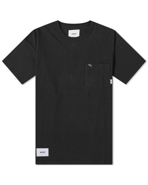 (w)taps Black 23 Pocket Logo T-shirt for men