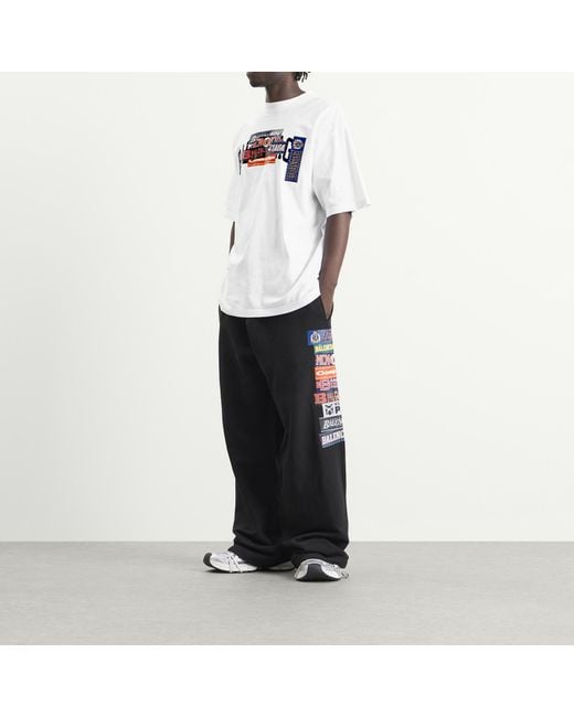 Balenciaga White Bumper Stickers T-Shirt for men