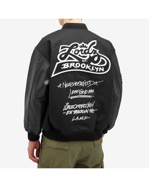 Neighborhood Black X Lordz Of Brooklyn Stadium Jacket for men