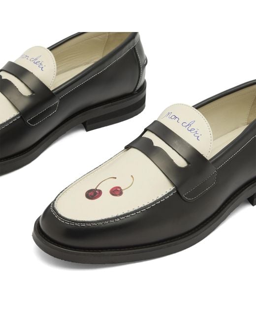 Duke & Dexter Black Wilde Cherry Penny Loafer for men