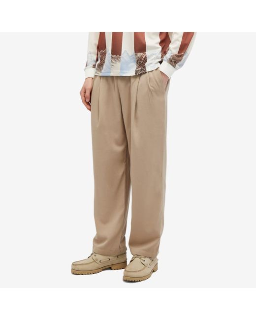Dime Natural Pleated Twill Trousers for men