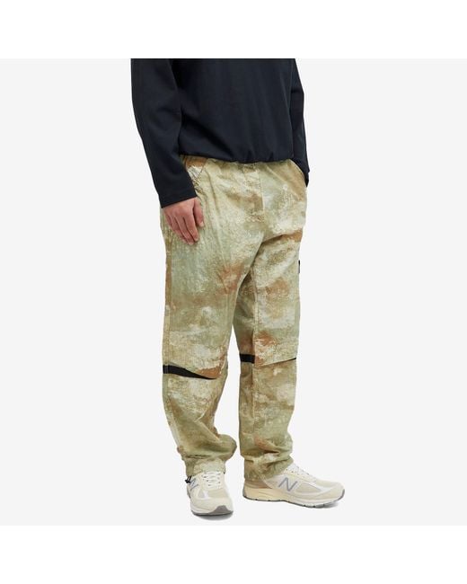 Stone Island Green Grid Camo Pants for men