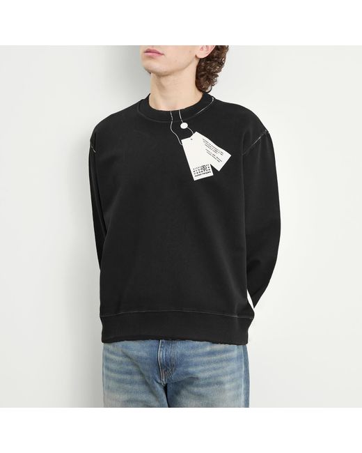 Maison Margiela Black Mm6 Printed Tag Sweatshirt for men