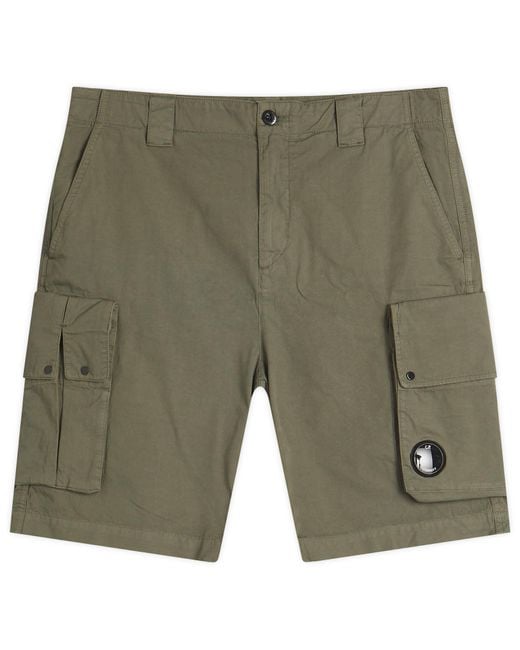 C P Company Green Multi Pocket Cargo Shorts for men
