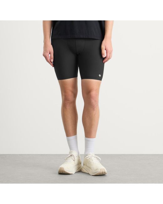 REPRESENT 247 Black Ribbed Half Tights for men