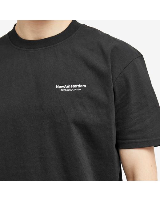 New Amsterdam Surf Association Black Name T-Shirt for men