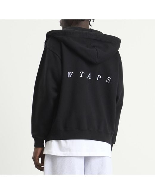 (w)taps Black Throwdy Zip Hoody for men