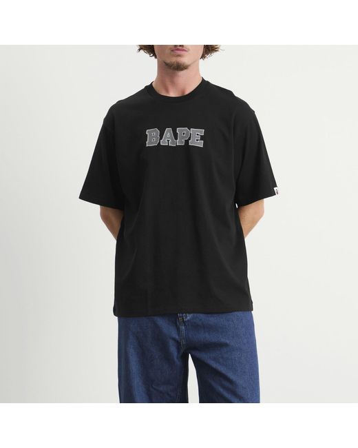 A Bathing Ape Black Hand Drawn Bape Logo T-Shirt for men