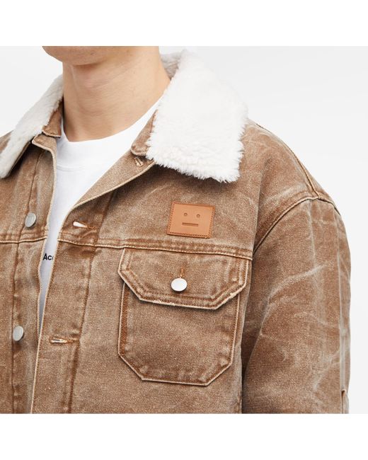 Acne Brown Orsan Patch Canvas Padded Jacket for men