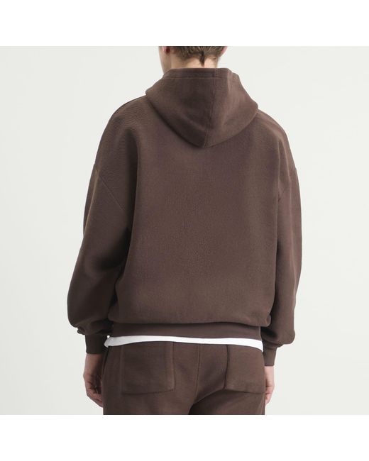 Annie Hood Brown Inside Out College Zip Hoodie for men