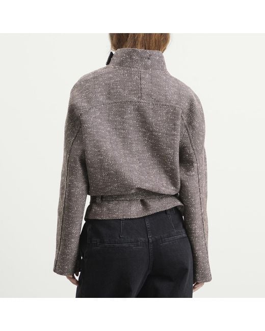 Entire studios Gray Contrast Aviator Jacket