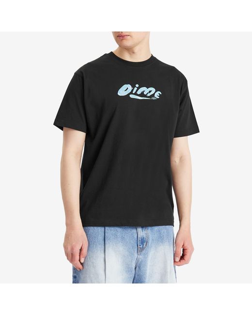 Dime Black Paint T-Shirt for men