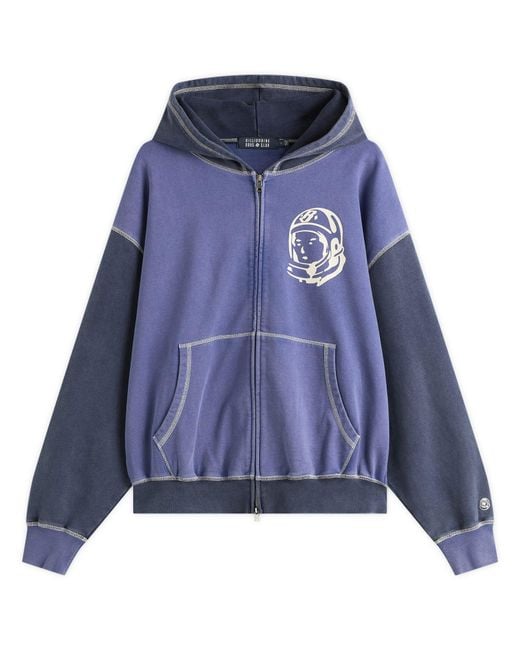 BBCICECREAM Blue Oversized College Zip Hoodie for men