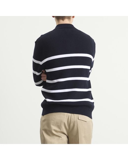 Armor Lux Blue Knit Polo for men