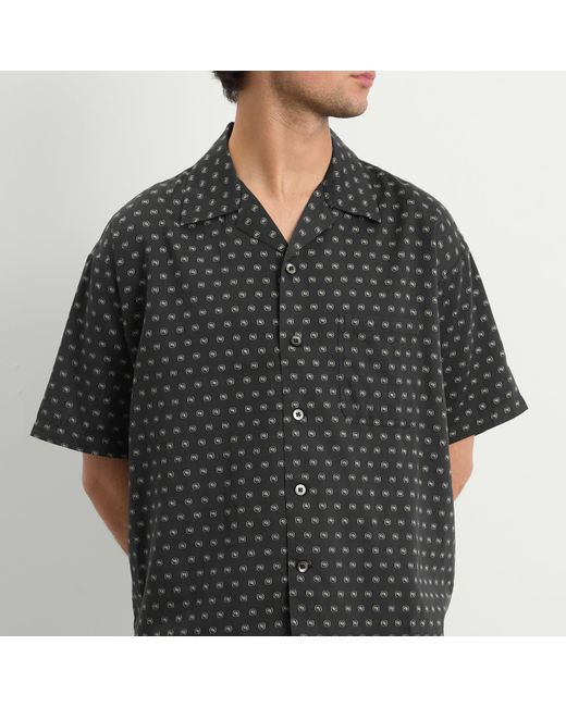 Neighborhood Black Monogram Pattern Hawaiian Shirt for men